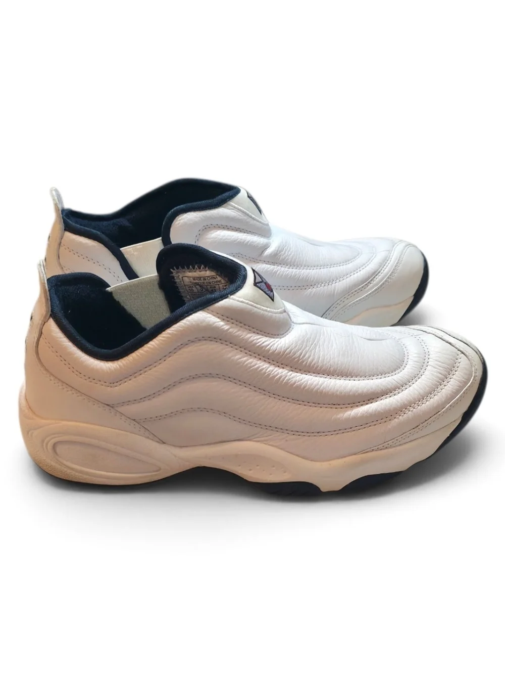 Women's Slip-On Athletic Trainers in White and Black